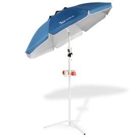 Seazul 6.5ft Sun Shade Umbrella, Portable Umbrella with Stand for Sports, Adjustable and Lightweight, Sun Protection, Blue