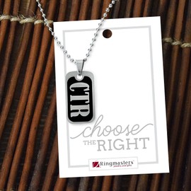 Lifebeats CTR Choose the Right Silver Colored Mini Dogtag on 24" Ball Chain by Ringmasters