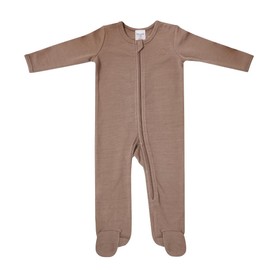Merino Baby Merino Wool Coverall for 12-18 Months Babies, Brown Marle