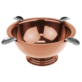 Stinky Cigar Ashtray, 4 Stainless Steel Stirrups, 8-Inch Diameter, 3-Inch Deep, Windproof, Deep Bowl Design, Based On 'The Original Stinky Ashtray, Copper Plated