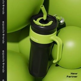 IRNATO 316 Stainless Steel Thermos Cup with Handle, Leak-proof Design, Christmas Gift, Birthday Gift, Suitable for Women, Girls and Family, 12OZ, 20OZ, 40OZ