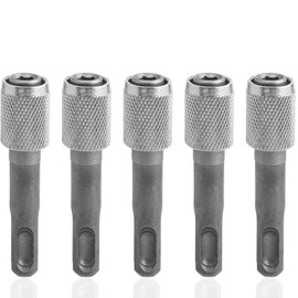Treki 5 Pcs SDS-Plus Drill Chuck Adapters SDS Plus to 1/4 Inch Hex Adapter Socket SDS Plus Drill Holder Converters SDS Quick Release Bar Socket Screwdriver Bit for Hammer Impact Drills Light Picks