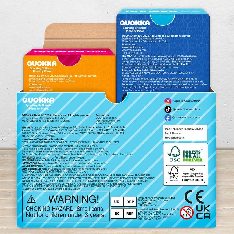 QUOKKA Vine Set of 2 Learning Flash Cards - Math