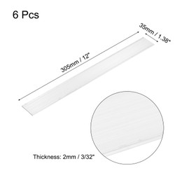 MECCANIXITY 6 Pcs Square Aluminum Flat Bar, 3/32" (2mm) Thick x 1.38" (35mm) Width x 12" (305mm) Long 6061 Aluminum Flat Plate Solid New Mill Stock Silver for Industrial Building