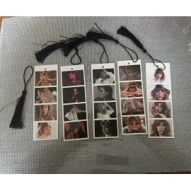 Set of 5 Taylor Themed Laminated Bookmarks with Tassel Swift Cardstock