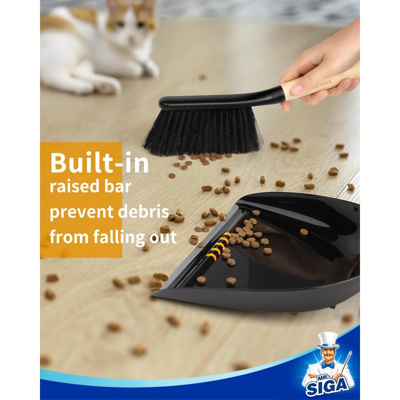 MR.SlGA Dustpan and Brush Set, Portable Cleaning Brush and Dustpan
