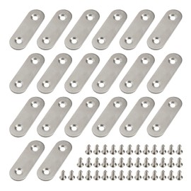 Lemfema Shelf Bracket, I-Shaped Hardware, Stainless Steel, 20 Pieces, 47 x 16 x 2, 40 Dedicated Screws, Furniture Fixing Plate, Repair Plate, Connecting Bracket, Straight Plate Bracket, DIY