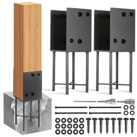 Epcee 2Pack Heavy Duty Stainless Steel U-Shape Fence Post Holder - Fits 6"x6"(Actual 5.5" x5.5) Wood Posts, Wet Concrete Post Base for Fence, Deck Railing, Pergola