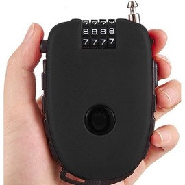 Compact Cable Lock, Combination Lock with Wire Rope (75cm), Lock with 4-Digit Number Code.- Ideal as Scooter Lock, Bicycle Lock