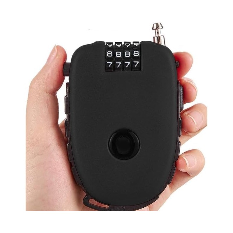 Compact Cable Lock, Combination Lock with Wire Rope (75cm), Lock