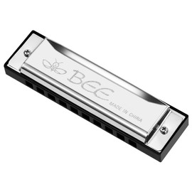 OFFCUP Blues Harmonica, 10 Holes 20 Tunes Blues harp Diatonic Harmonica, Harmonica Key of C Mouth Organ Perfect Music Gift for Beginner Adults Kids, Mini Blues Harmonica (Silver)