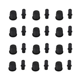 Flushbay 12pcs/6 Pairs Saran Net Fixed Bushing Speaker Small Peg Kit Guide Press Fit 25.5mm Diameter 6mm Black 12 Pairs (035)