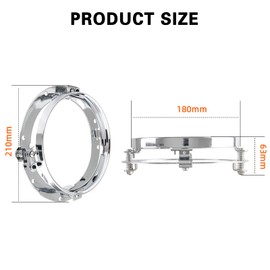 SKUNTUGUANG 7 Inch Headlight Ring Mounting Bracket with Wire Harness Adapter for Motorcycle Street Glide Road King Electra Glide Headlight Bracket (Chrome)