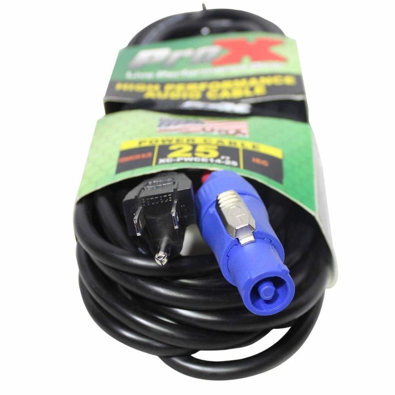 XC-PWCE14-25 ProX XC-PWCE14-25 25FT PowerCON Blue to Edison Male 14AWG