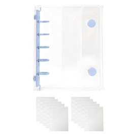 Seal Book, Binder, Transparent M5, Includes 10 Refills, 5 Holes, Girls, Boys, Seal Storage, Pushing Goods (M5/Blue)