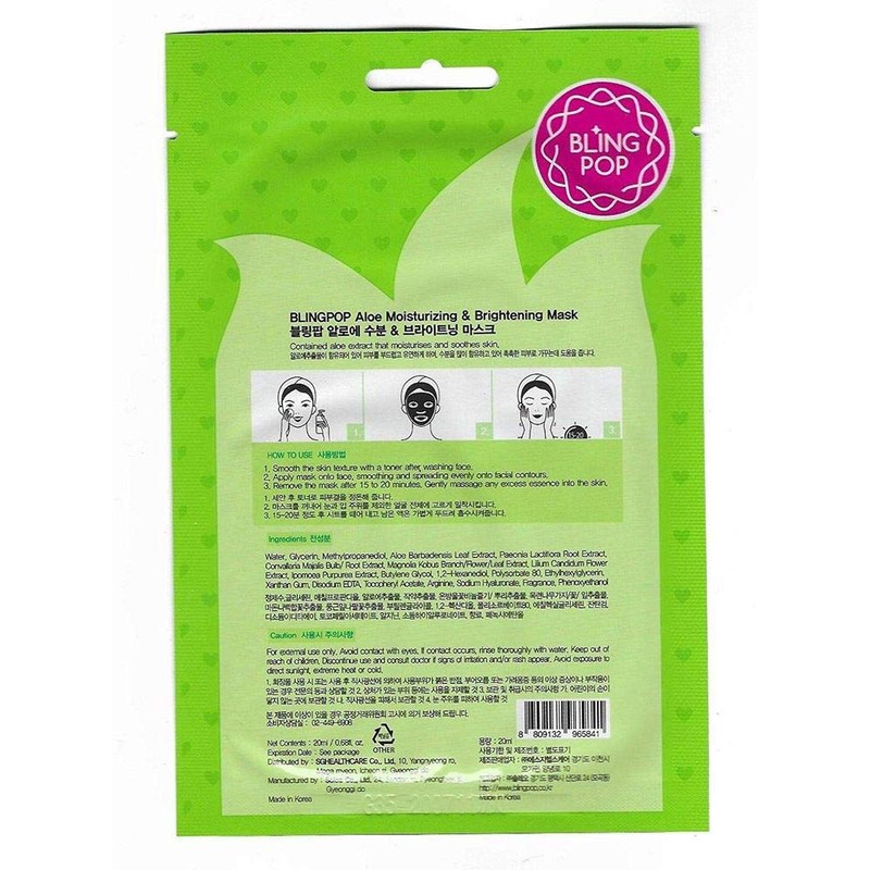 Mascarilla Facial Hidratante E Iluminadora Con Aloe Vera Bling Pop