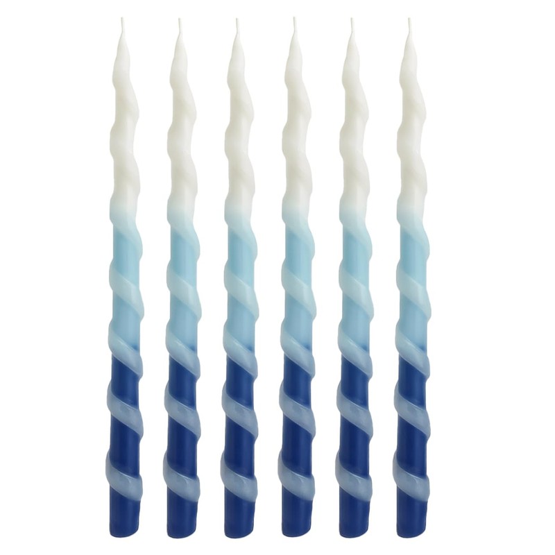 The Dreidel Company Deluxe Twisted Spiral 45 Blue & White