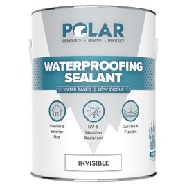 Polar Waterproofing Sealant - 84 Fl Oz - Clear Invisible Finish - Outdoor Waterproof Coating for Interior & Exterior Wood, Brick, Stone Surfaces, Concrete Tile & Grout - One Coat Waterproof Protection