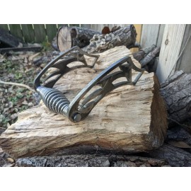 fused in carbon bbq barbeque pit handle hand made stainless steel spring weld on custom metal