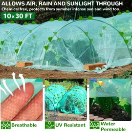 Garden Mesh Netting Kit for Raised Beds 10x30FT Green Ultra Fine Mesh Netting for Garden Protection Plant Row Cover to Keep Small Animals Out Insect Cover Net Protect Plants Vegetable Fruits Flowers