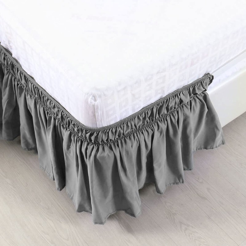 PiccoCasa Elasticated Bed Skirt Ruffled Bed Base Wrap Around Bed