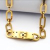 FOMCORT 18K Gold Plated Turn Lock Necklace，Classical Fashion Stainless Steel