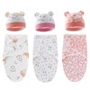 3Pcs Manta Envolvente Ajustable Bebe, Swaddle Bebe 0 a 3