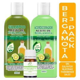 Shampoo, Acondicionador Y Aceite De Bergamota Kit Capilar                                                                                             