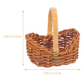 Abaodam 4pcs Mini Easter Baskets with Handles Rattan Mini Picnic Baskets Small Woven Baskets Small Wicker Baskets for Birthday Easter Party Favors Baby Shower