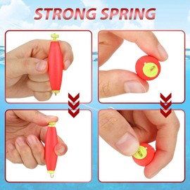 Lyntamy 20 Pieces Fishing Bobbers Weighted Foam Snap on Float Weighted Bobbers for Fishing Tackle Accessories Fishing Supplies