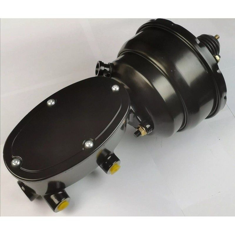 CNCDPT 7" Dual BLACK Universal Power Brake Booster Oval Tandem