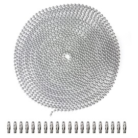 6M Stainless Steel Ball Chain BetterJonny 3.2mm Extension Chain with Metal Beads with 20 Matching Pins Stainless Steel Chain Extension Chain