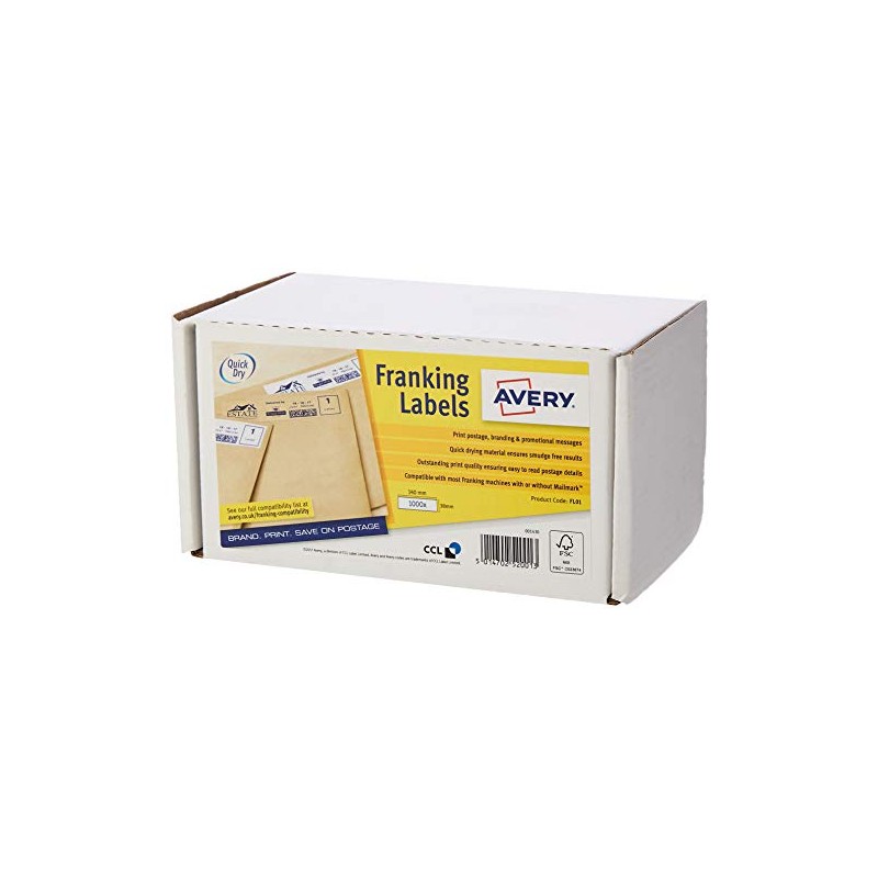 Avery FSC Franking Labels, Manual Feed, 2 Labels Per Sheet,