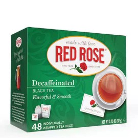Red Rose Decaffeinated Individually Wrapped Black Tea Bags - 48ct