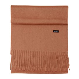 Bovari Women's Cashmere Scarf, 100% Cashmere, Premium Quality, 180 x 31 cm, Many Colours - taupe, size: m