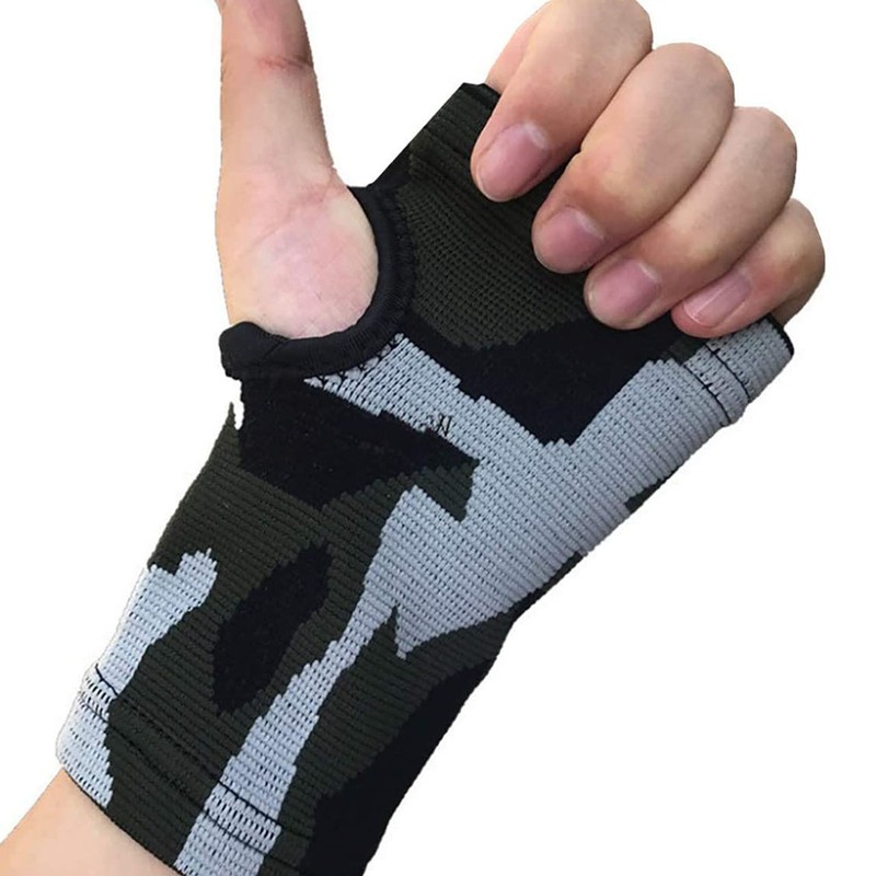 LEX STANDARD GT009 Men's Fingerless Training Gloves, One-Handed, Supportive, Camouflage,