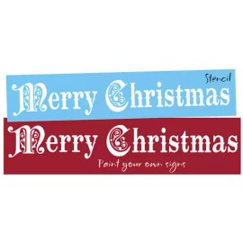 Stencils by Joanie Joanie 24" Stencil Vintage Looking Merry Christmas Seasonal Holiday Country Sign