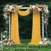 DUOBAO 18ft Gold Chiffon Fabric Panels for Wedding Arch &