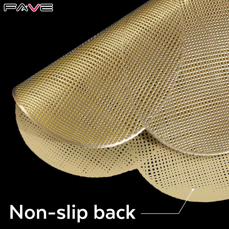 FAVE Luxury Gold Round Table Mats Set of 6 15