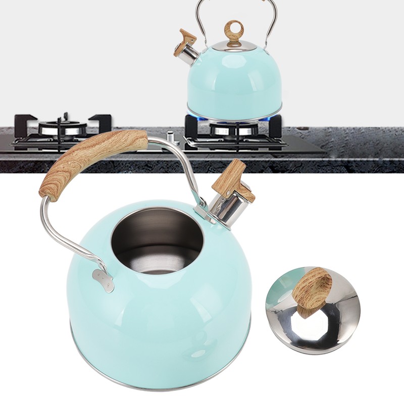 2.5L Whistling Tea Kettle with Handle Stainless Steel Portable Stovetop
