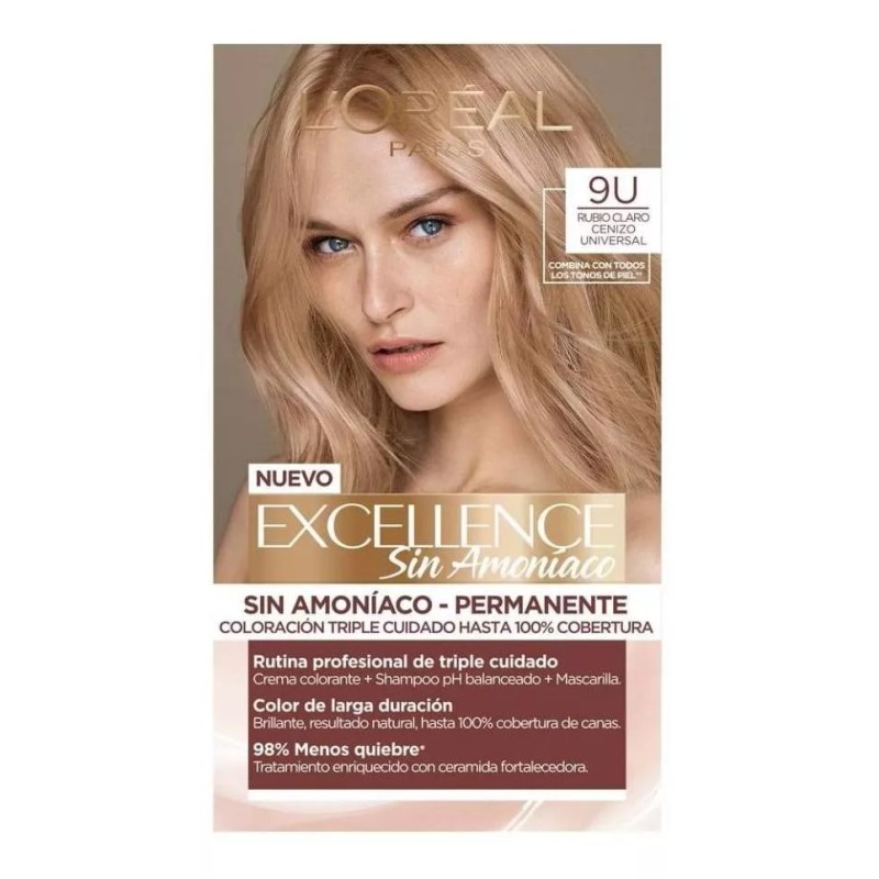 L'Oréal Tinte Imedia Permanente Sin Amoniaco 9u Rubio Claro Universa