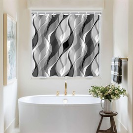 Ruelvth Grey Striped Shower Window Curtain for Bathroom 40x36 Inch