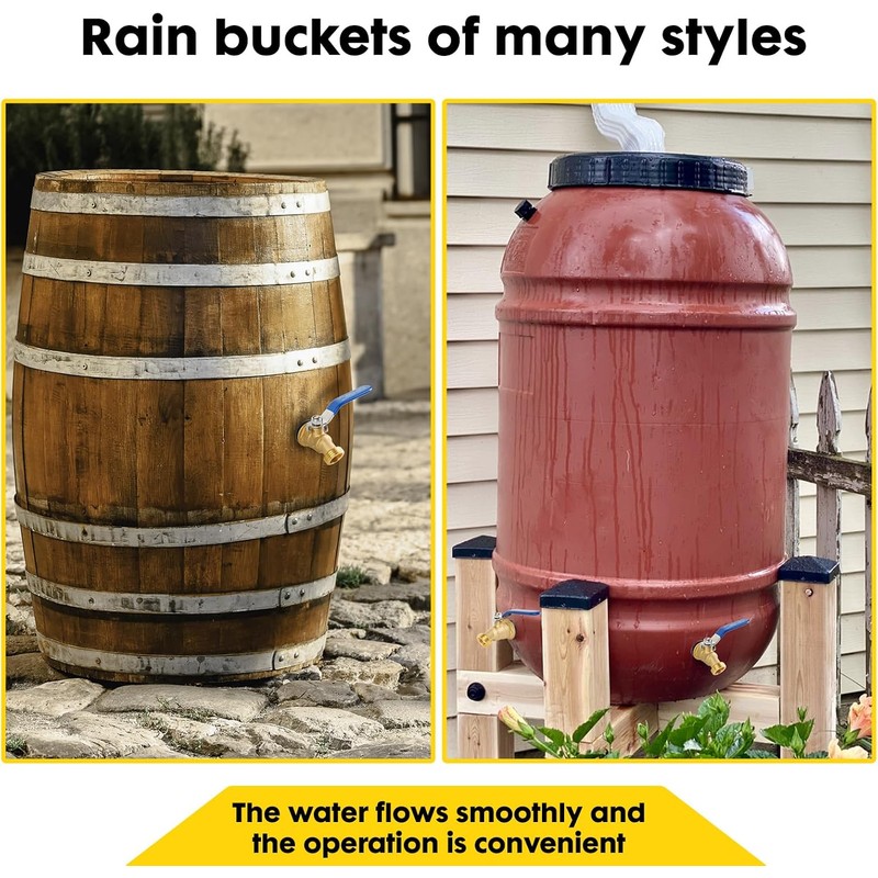 Himaweek Brass Water Container Rain Barrel Spigot - 3/4" GHT