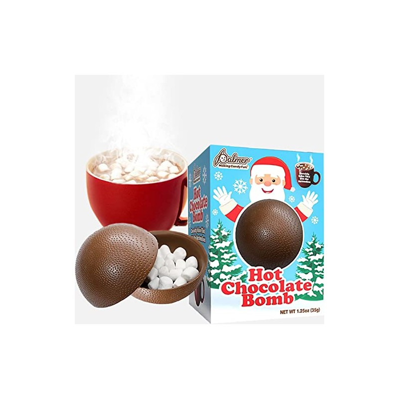 Christmas Hot Chocolate Bombs, Chocolaty Hallow Filled with Mini Marshmallows