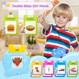 Talking Flash Cards,Kids Sight Words Talking Flash Cards with 224 Words,Kids Toys,Talking Flash Cards for Toddlers,for 2 3 4 5 6 Years Old Boys Girls Kids Birthday Gifts,Blue