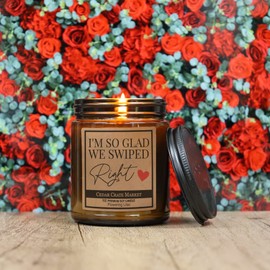 Gifts for Women Men - Funny Romantic Gifts for Her Him Birthday Anniversary Christmas Valentine's Day Gift for Girlfriend Wife Boyfriend Husband BFF Friend Bestie - I'm So Glad We Swiped Right