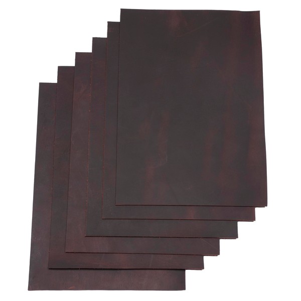 HAPPER STUDIO Cowhide Leather 2.0mm Thickness. Pull-Up Crazy Horse Leather A5 x 6 Pieces (Brown)