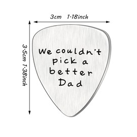 Fathers Day Gift Mens I couldn't Pick a Better Dad Guitar Pick Custom Gift for Daddy Papa Stainless Steel (We Could)