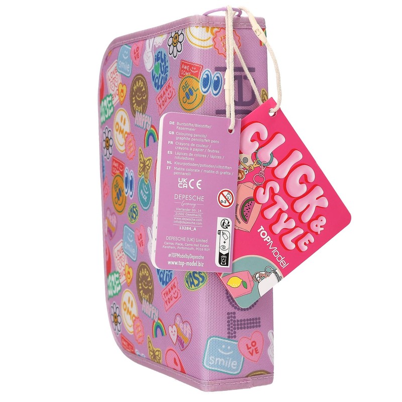 Depesche TOPModel Girl Power 13284 Filled Pencil Case in Pink