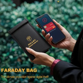 NXTEVL Faraday Bag for Phones and Car Keys， Faraday Cage Signal Blocker Pouch - Military Grade Anti-Theft Protection for Car Key Fob, Cell Phone, RFID, Bluetooth, WiFi, GPS Tracking Signals